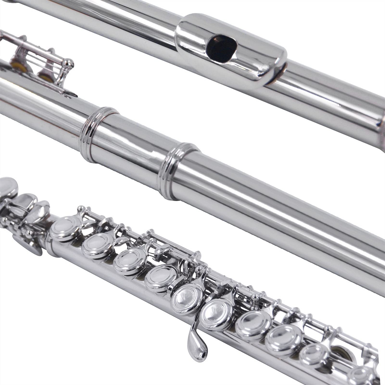 **Professional C Flute 16 Keys Closed Hole Cupronickel Flute with Carry Case, Cleaning Kit & Accessories – Perfect for Beginners, Students & Performers – Ideal for School Bands, Practice & Live Performances**