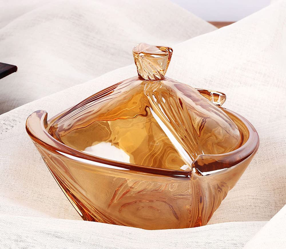 Glass Candy Dish with Lid - Airtight Food Storage Jar for Candy, Cookies & Snacks | Perfect for Parties, Kitchen & Pantry Organization