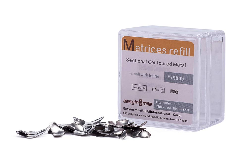 Dental Matrix Refill Metal Sectional Contoured - Small with Ledge (50 Pcs) | Professional Dental Supplies for Restorative Procedures | Perfect for Dentists & Dental Clinics