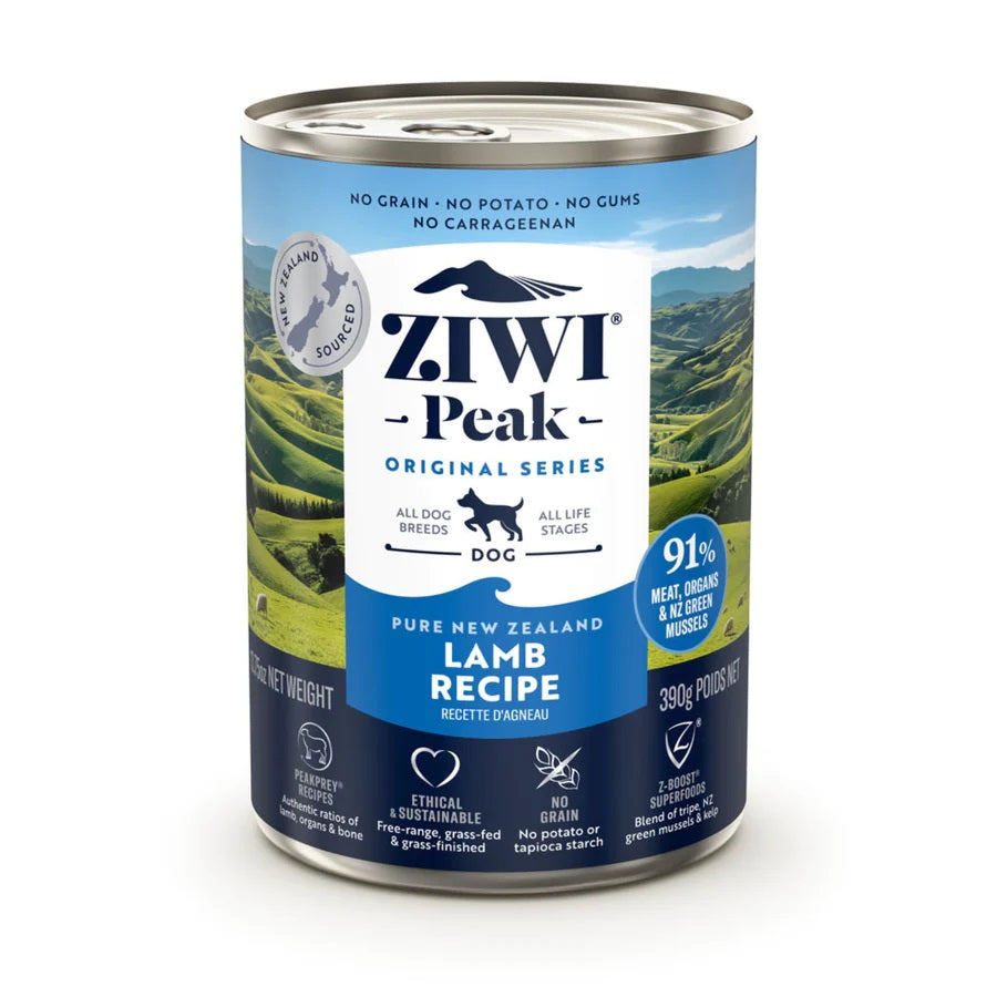 Ziwi Peak Lamb Recipe Wet Dog Food - Grain-Free, High-Protein Canned Dog Food (13.75 oz) - Perfect for Adult Dogs & Puppies with Sensitive Stomachs
