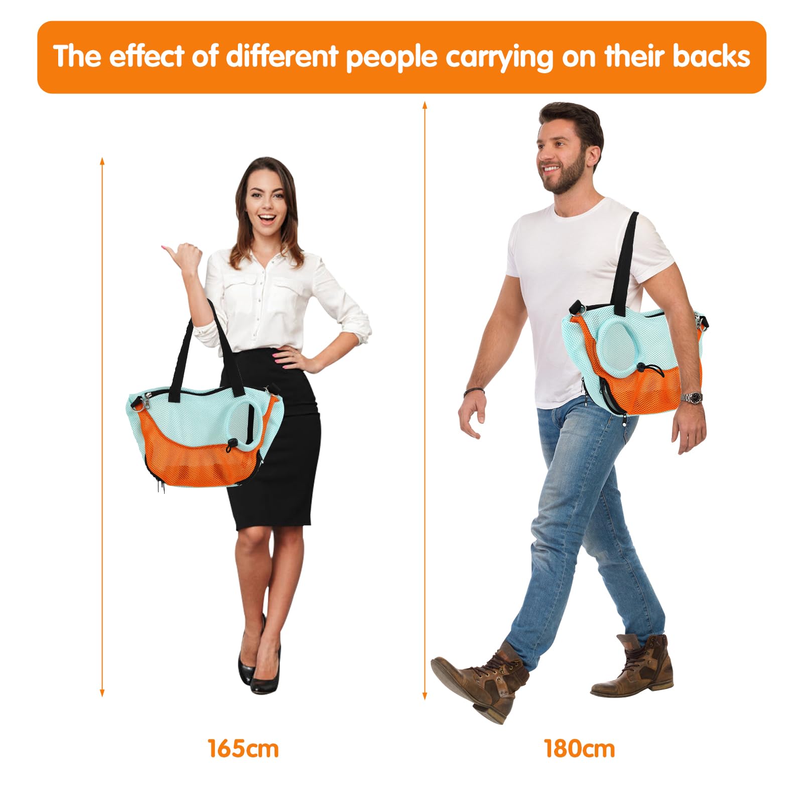 Adjustable Hands-Free Dog Sling Carrier for Small Dogs & Cats - Reversible Puppy Carrier Purse with Storage Pocket - Travel Safety Harness for Outdoor Walks, Shopping & Vet Visits