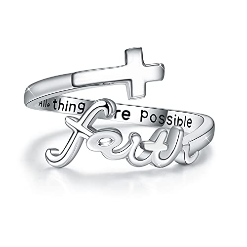 925 Sterling Silver Adjustable Cross Rings - Faith Inspired Jewelry for Women & Men - Perfect Gift for Mother, Wife, or Loved Ones - Ideal for Everyday Wear, Church, Weddings & Special Occasions