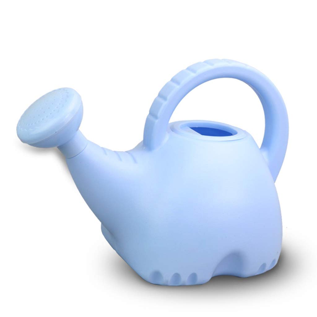 FABAX Elephant Watering Can for Plants - Blue Plastic Outdoor & Indoor Garden Watering Pot, Cute Cartoon Design for Kids, Patio, Lawn & Home Gardening (Size A) - Perfect for Flower Beds, Potted Plants & Backyard Use