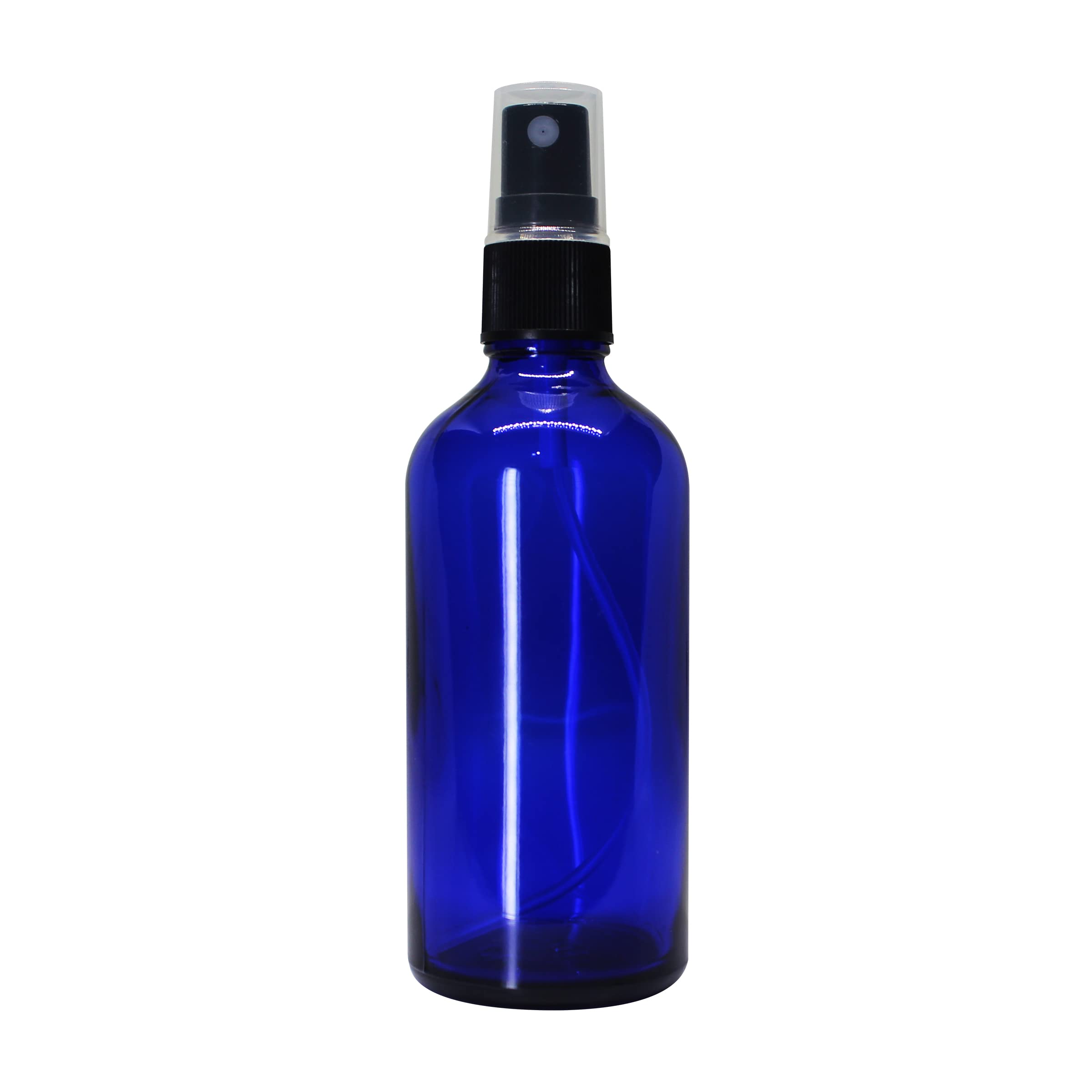 Refillable 100ml Blue Glass Fine Mist Spray Bottle with Leak-Proof Pump - Perfect for DIY Perfume, Essential Oils, Aromatherapy Blends, Facial Mists & Beauty Products | Travel-Friendly, Home & Salon Use (Pack of 1)