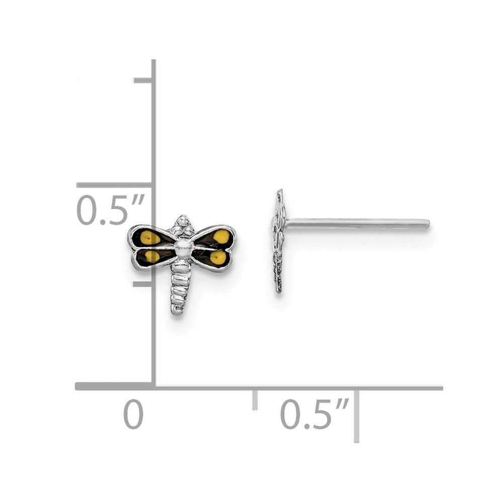 Sterling Silver Rhodium-Plated Dragonfly Stud Earrings for Women - Elegant Jewelry Gift for Birthday, Anniversary & Everyday Wear