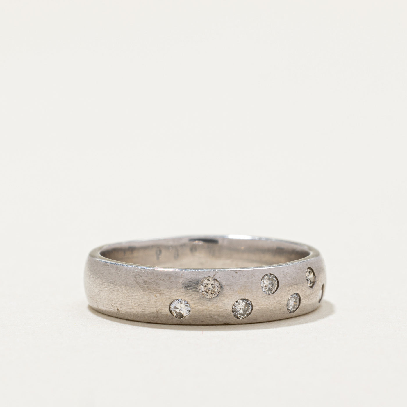 0.16ctw Scattered Flush Set Diamond Wedding Band Ring - Size 5.25 | Elegant Stackable Ring for Bridal Sets, Anniversary Gifts & Everyday Wear