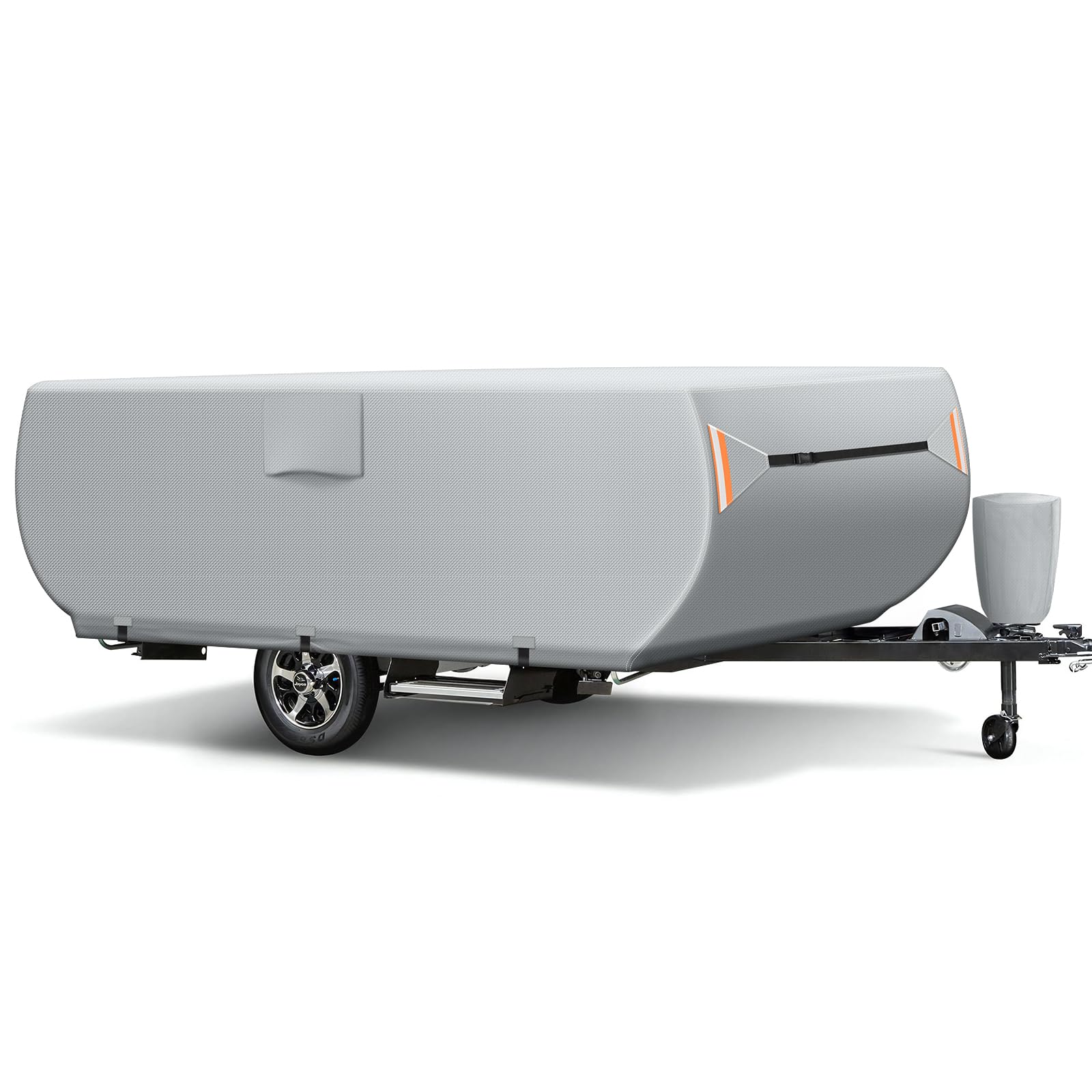 Heavy Duty Waterproof Pop Up Camper Cover - Ripstop Fabric with 3 Bottom Straps, UV Protection & Windproof Design for 14'-16' Trailers | All Season Protection for Travel Trailers, Folding Campers & RV Storage