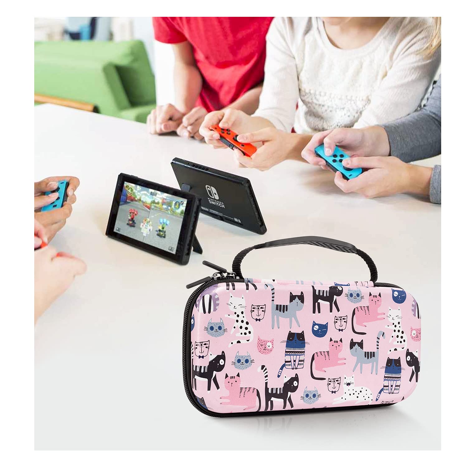 Nintendo Switch OLED & 2017 Model Protective Hard Shell Case - Shockproof Travel Storage Bag with 20 Game Card Slots for Switch Console & Joy-Con Accessories | Perfect for Women, Girls & Gaming on the Go