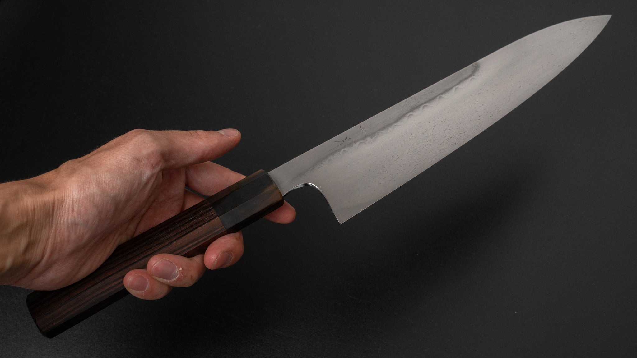 Hitohira Togashi Yohei Blue #1 Mizu Honyaki Gyuto 240mm Japanese Chef Knife - Taihei Makassar Ebony Handle (#017 with Saya) - Perfect for Sushi, Sashimi & Precision Cutting