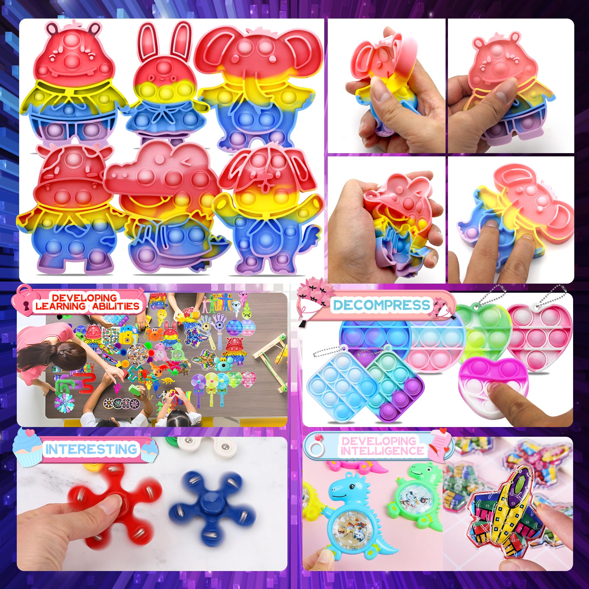 1000+ PCS Kids Party Favors Bulk Pack - Fidget Toys, Valentines Stocking Stuffers, Birthday Gifts, Treasure Box Fillers, Goodie Bag Supplies, Carnival Prizes & Classroom Sensory Toys for Stress Relief & Fun Activities