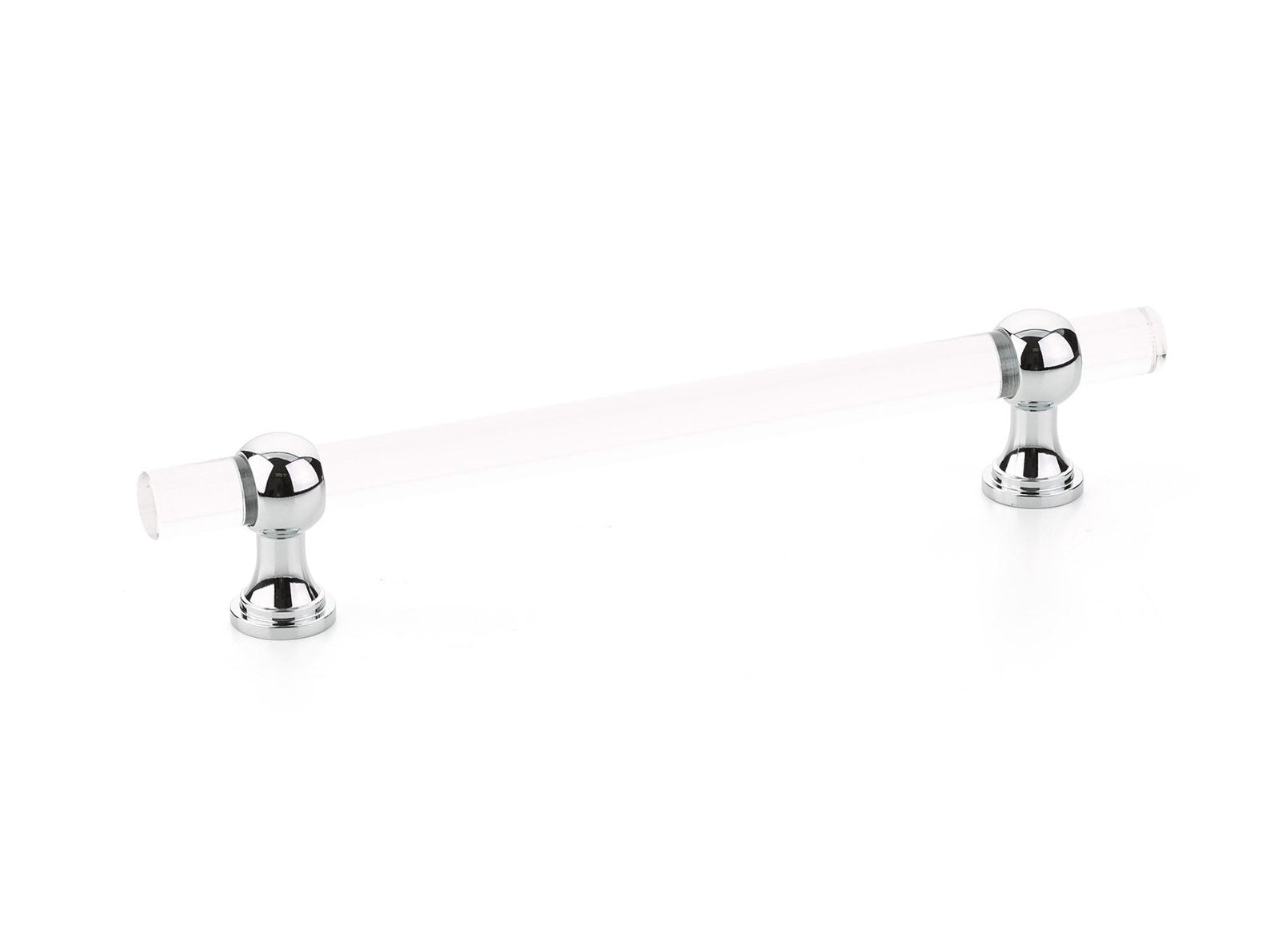 Lucite and Polished Chrome Cabinet Knobs & Drawer Pulls - Modern Kitchen & Bathroom Hardware for Cabinets, Dressers, and Furniture (Set of 10) - Perfect for Home Renovation and DIY Projects