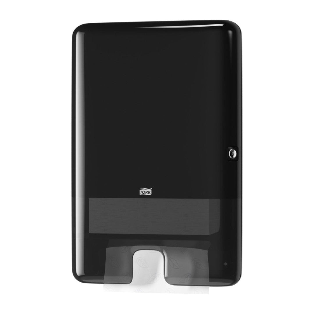 Tork Xpress Multifold Hand Towel Dispenser - Black H2 Commercial Grade | High Capacity Paper Towel Holder for Restrooms, Kitchens & Office Use