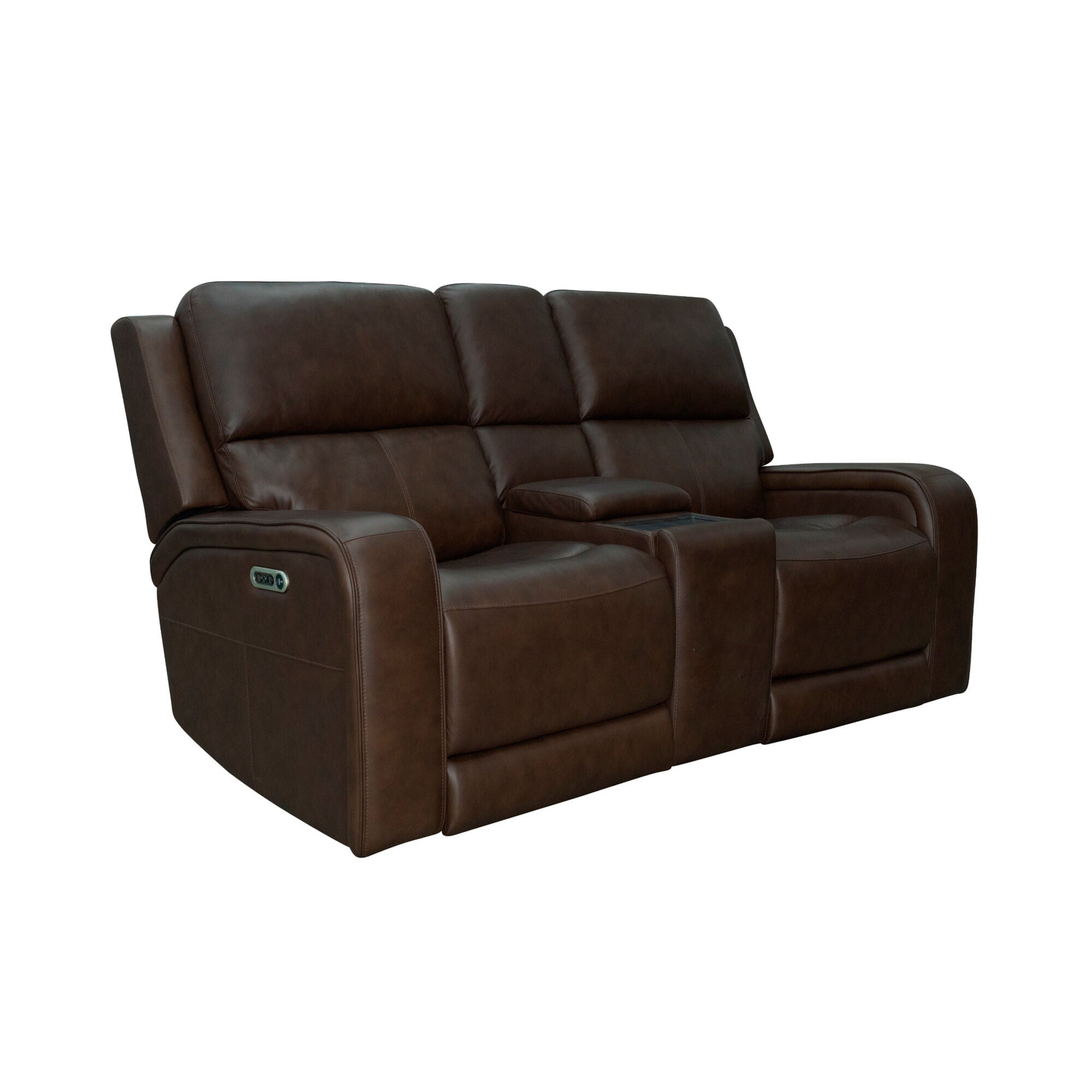 Hayley Power Reclining Console Loveseat with Adjustable Power Headrests - Modern Recliner Sofa for Living Room, Home Theater & Relaxation