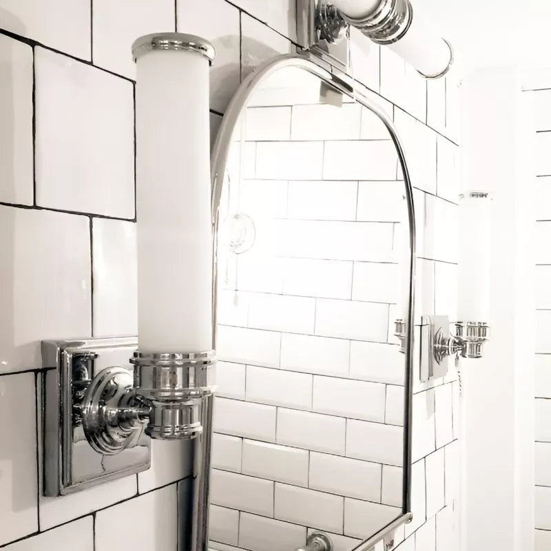 Longford Chrome/White Frost Bathroom Wall Lamp - Modern Waterproof LED Vanity Light for Bathroom, Bedroom & Hallway