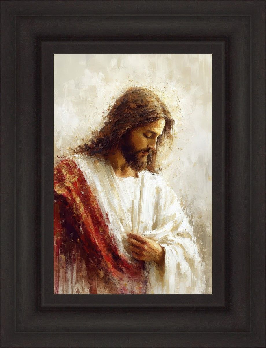 Jesus Christ in Red Robes - Religious Wall Art for Home & Church Decor - Perfect for Prayer Rooms, Sunday Schools & Christian Gifts