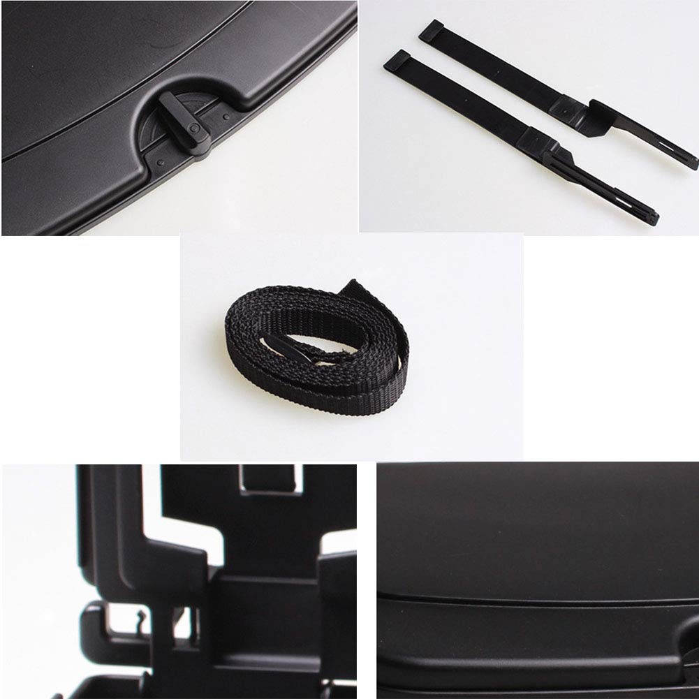 Foldable Car Seat Organizer & Dining Table Tray - Portable Food Storage for Drinks, Snacks, Books | Black | Perfect for Road Trips, Kids Meals & Commuting