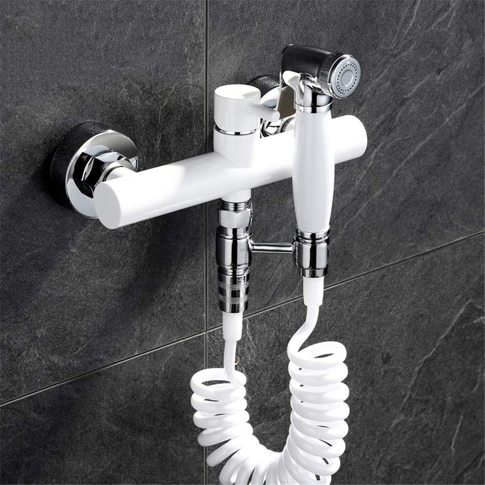 SLRMKK Handheld Bidet Sprayer - Adjustable Hot & Cold Water Toilet Bidet Spray Kit with Wall Mounted Copper Mixer Tap | Perfect for Bathroom Hygiene, Douche Cleaning & Shattaf Shower Replacement | Ideal for Modern Homes, Apartments & Water Conservation