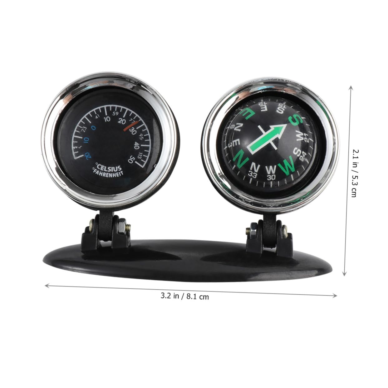 Car Compass & Thermometer - 360° Rotating Dashboard Guide Ball with Direction Indicator, Auto Accessories for Navigation & Temperature Monitoring - Perfect for Road Trips, Camping & Off-Road Adventures