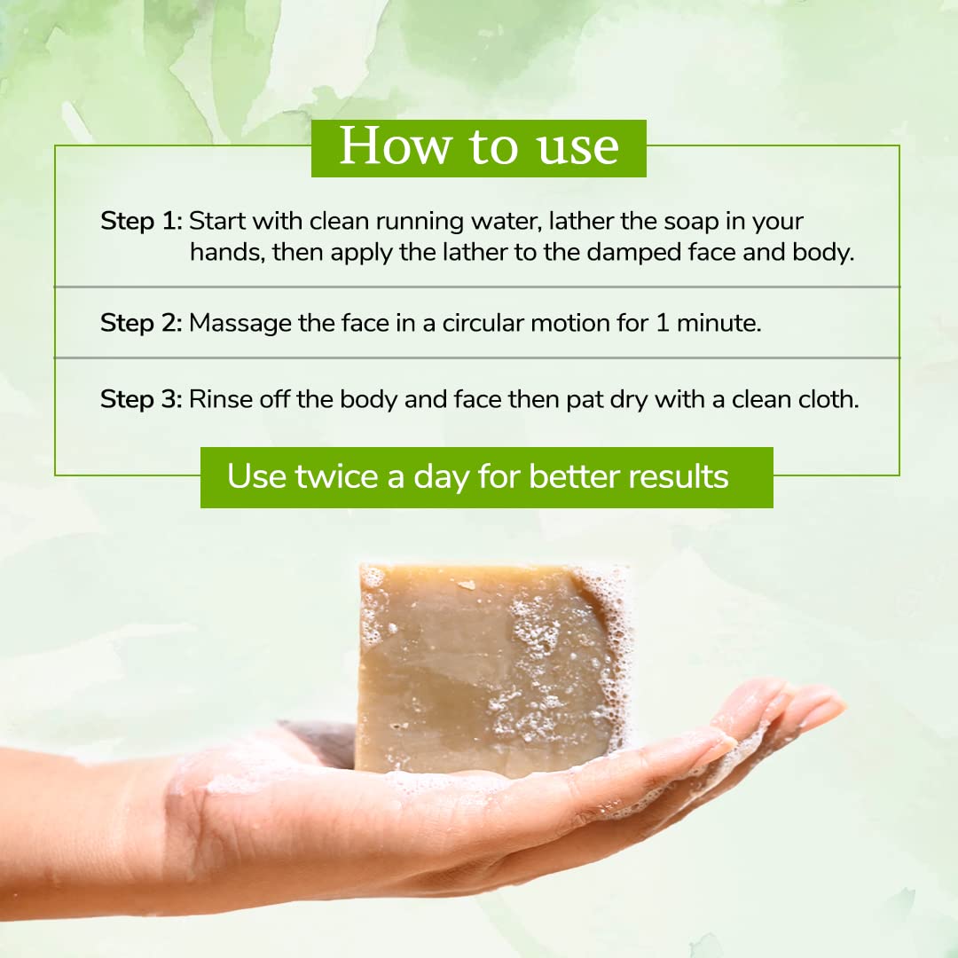**Grewaa Neem & Moringa Soap for Acne, Pimples & Dry Skin – Cold-Processed 100% Natural with Neem, Moringa & Olive Oil (75g) – Gentle Cleansing for Face & Body – Perfect for Sensitive & Problem Skin**