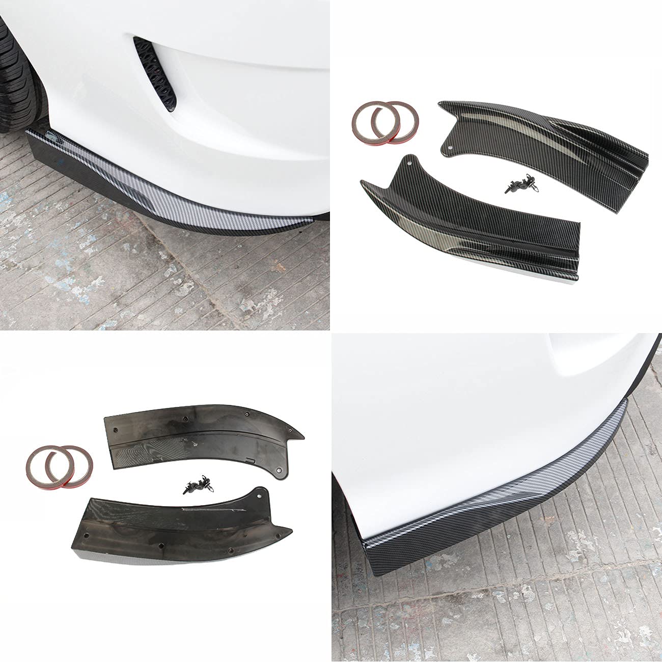 Carbon Fiber Rear Bumper Spoiler Lip for Dodge Charger 2015-2021 - Black Diffuser Splitter Protector | Enhances Aerodynamics & Style for Street Racing & Car Shows