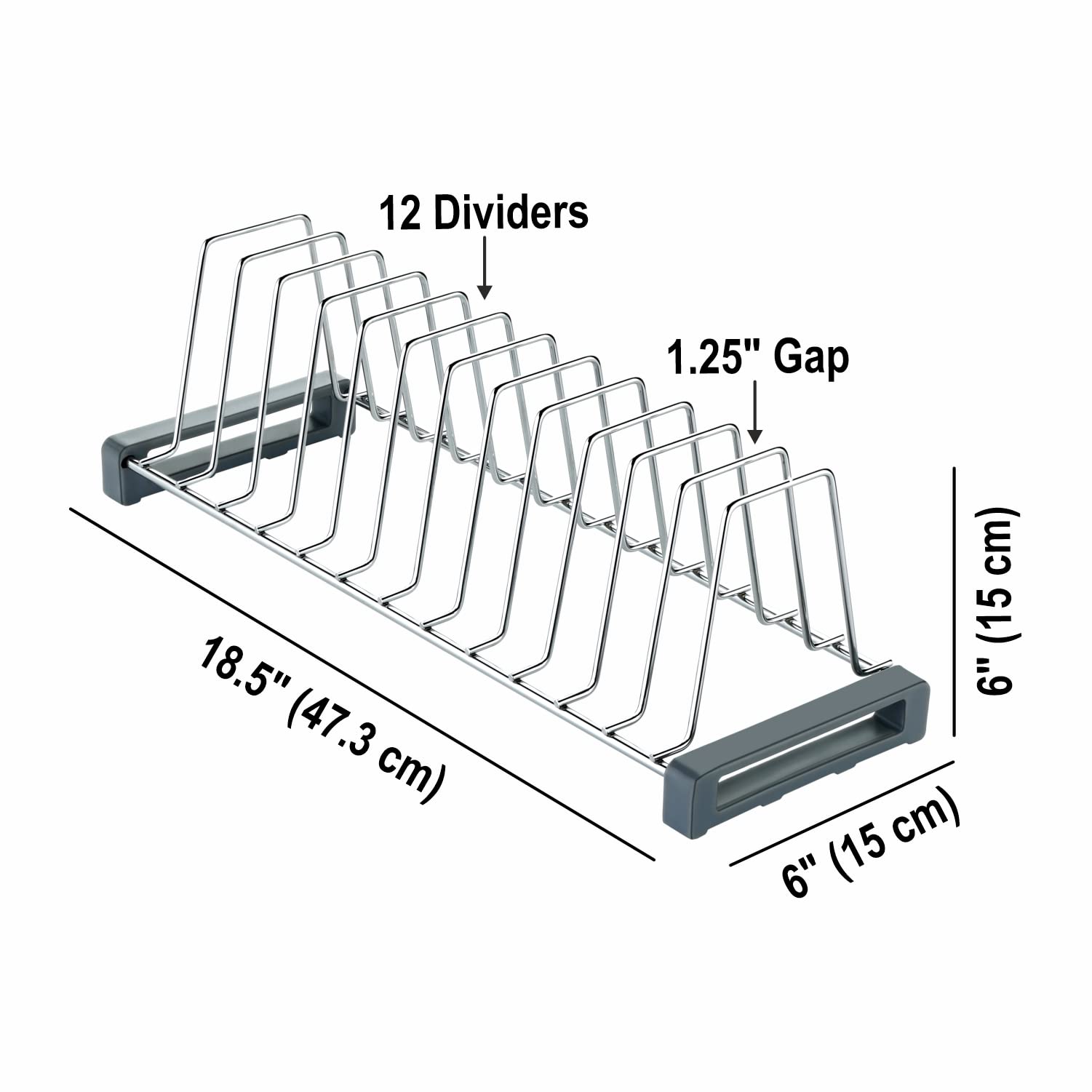 SmartSlide 20 Inch Stainless Steel Modular Kitchen Basket Plate Fixer | Tandem Dish Rack & Kitchen Stand for Organized Dish Storage & Drying