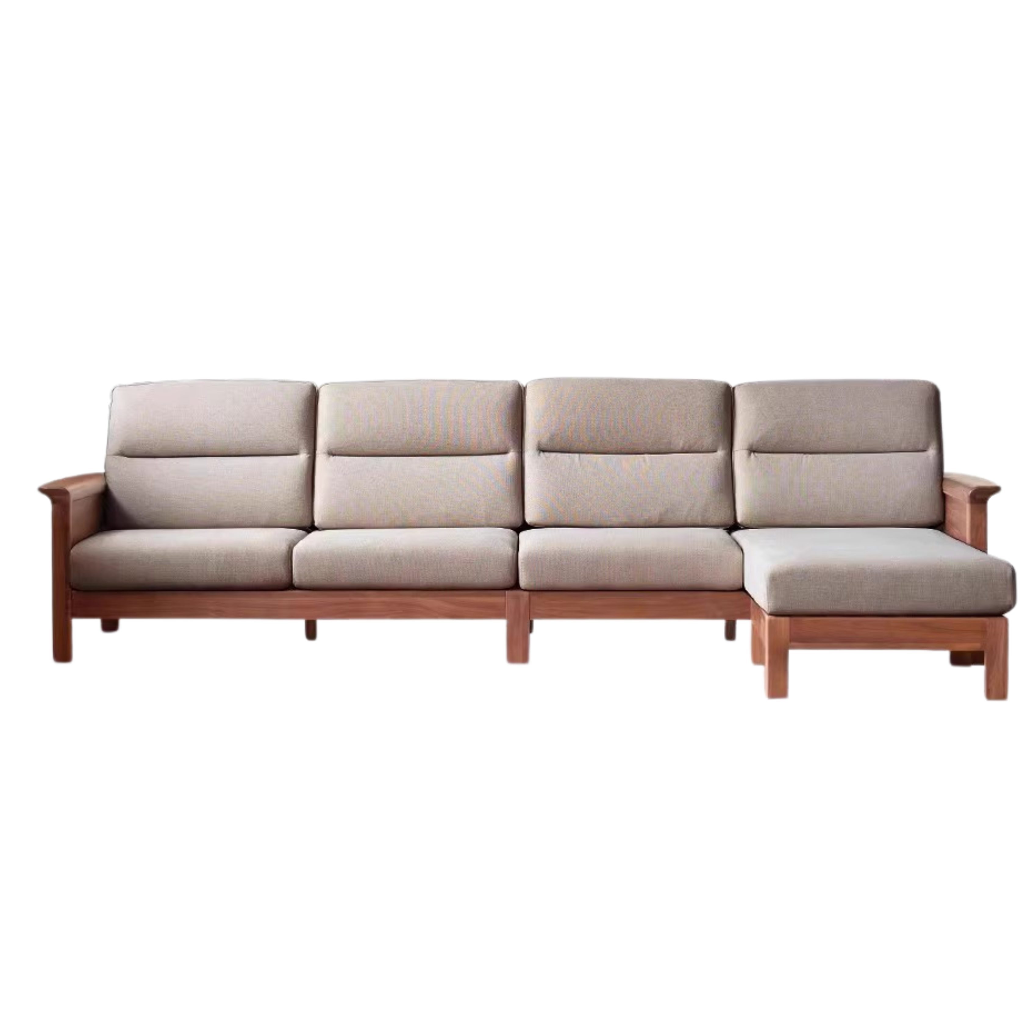 129.1x61.8x36.2inch / 328x157x92сm / Walnut color / corner smoked chestnut brown four-person