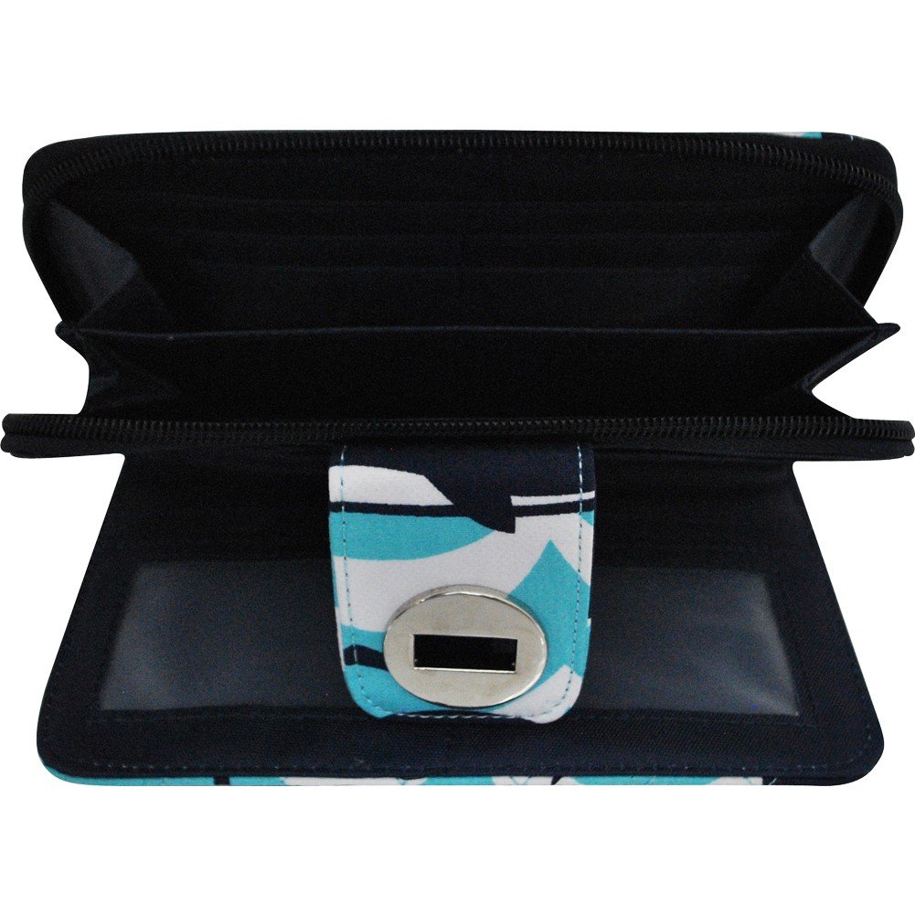 Ocean Waves Whale Print Quilted Twist Lock Wallet - Stylish Bi-Fold Wallet for Men & Women - Perfect for Travel, Shopping, and Everyday Use