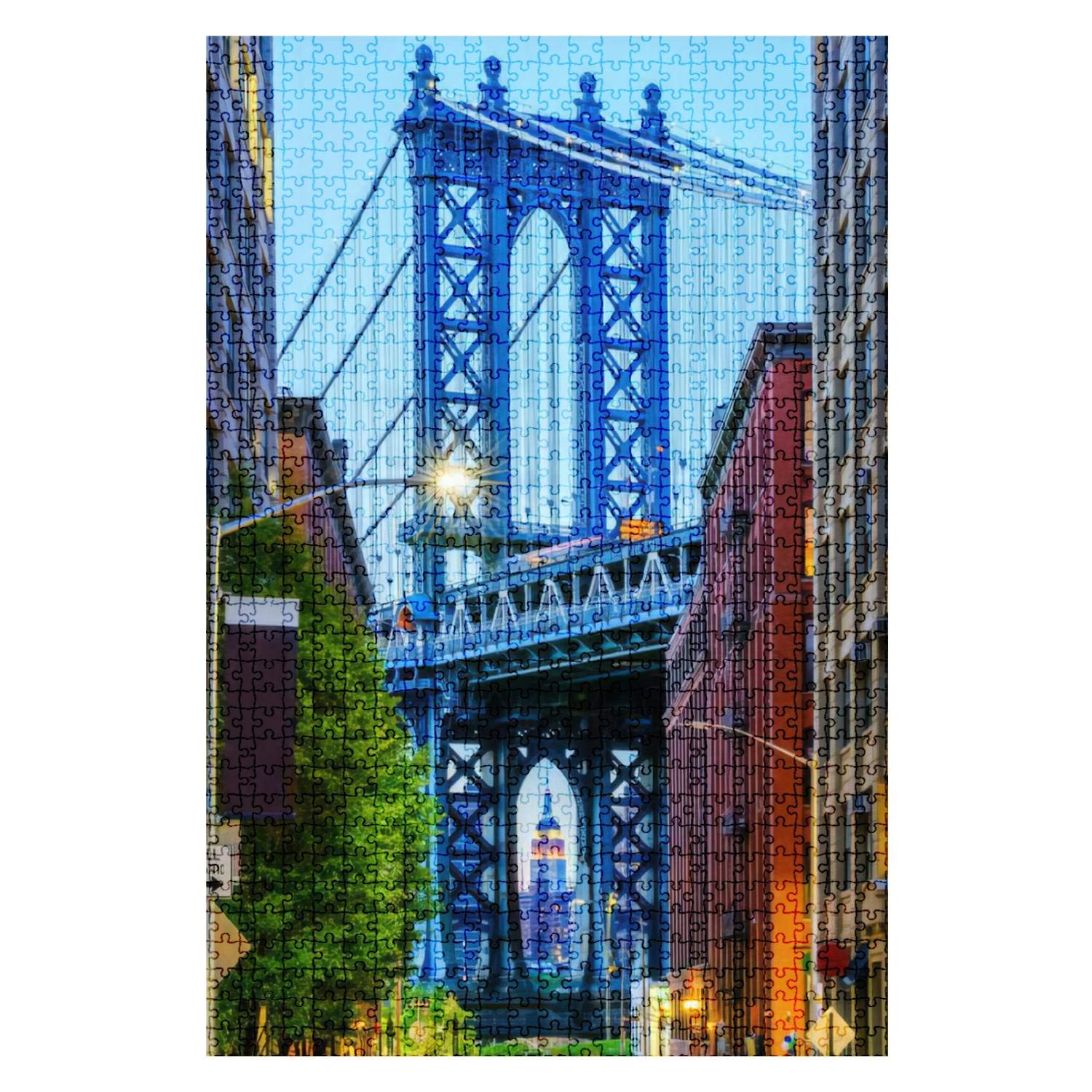 1000-Piece Wooden Jigsaw Puzzle - Empire State Building & New York City Skyline - Fun Challenging Adult Puzzle for Home Decor, Gift & Educational Game - Perfect for Family Game Night & Stress Relief