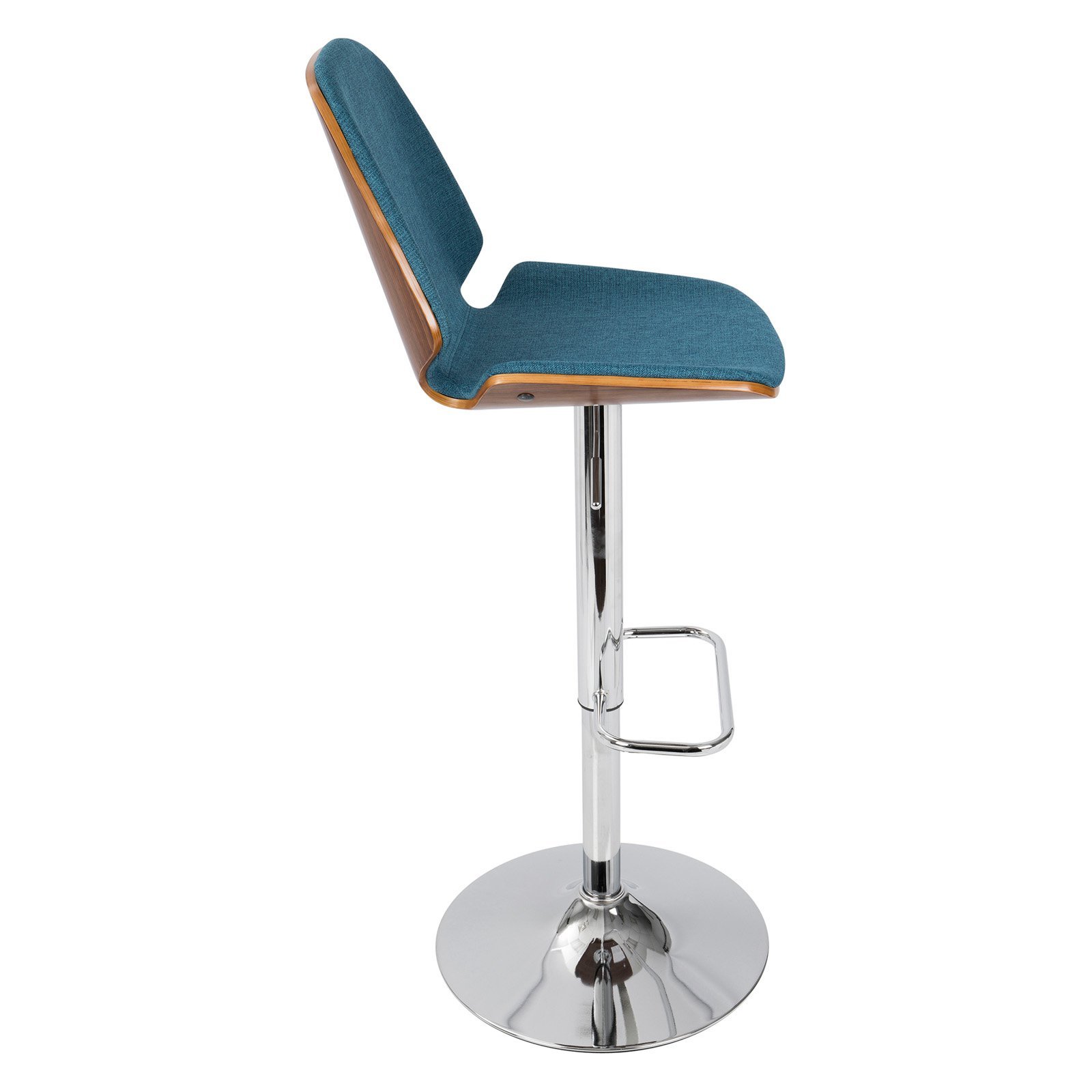 LumiSource Serena Adjustable Swivel Bar Stool - Chrome Metal Bar Chair with Height Adjustment for Kitchen Island, Home Bar & Counter Dining