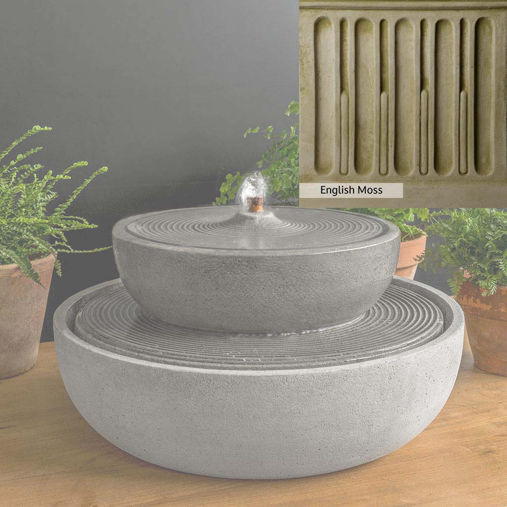 Campania International Lunas Fountain - Outdoor Garden Water Feature with LED Lights for Patio, Yard, and Landscape Decor