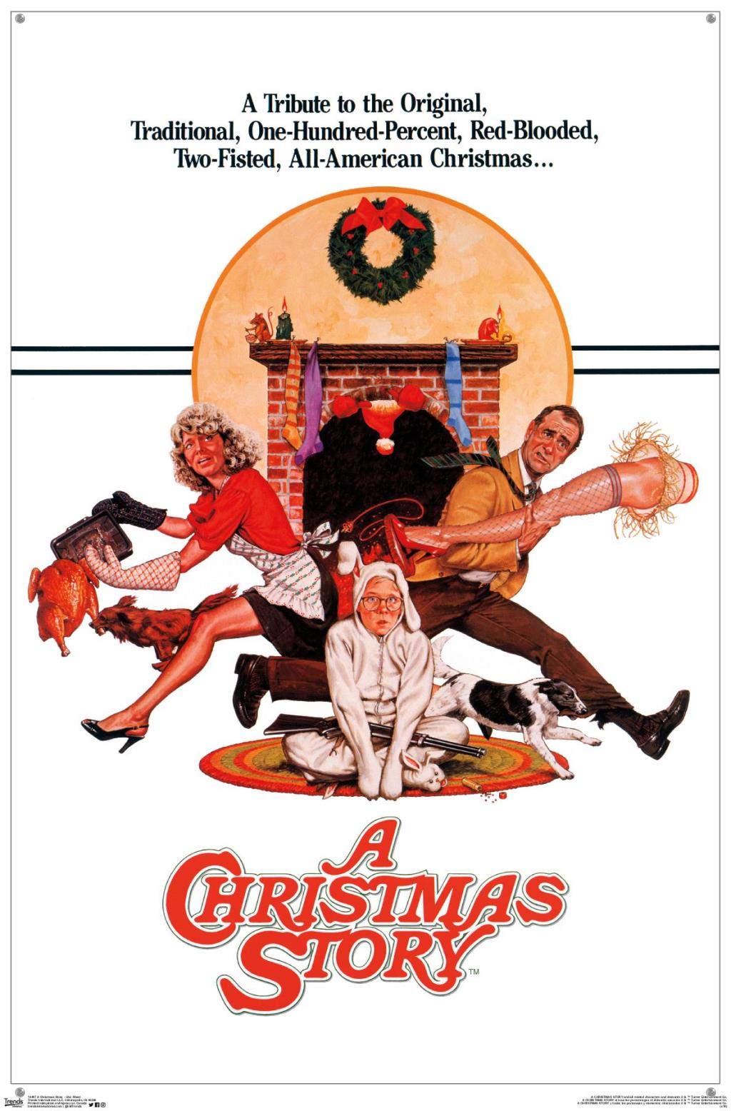 Christmas Story Wall Poster with Push Pins - Holiday Home Decor for Living Room, Bedroom & Office