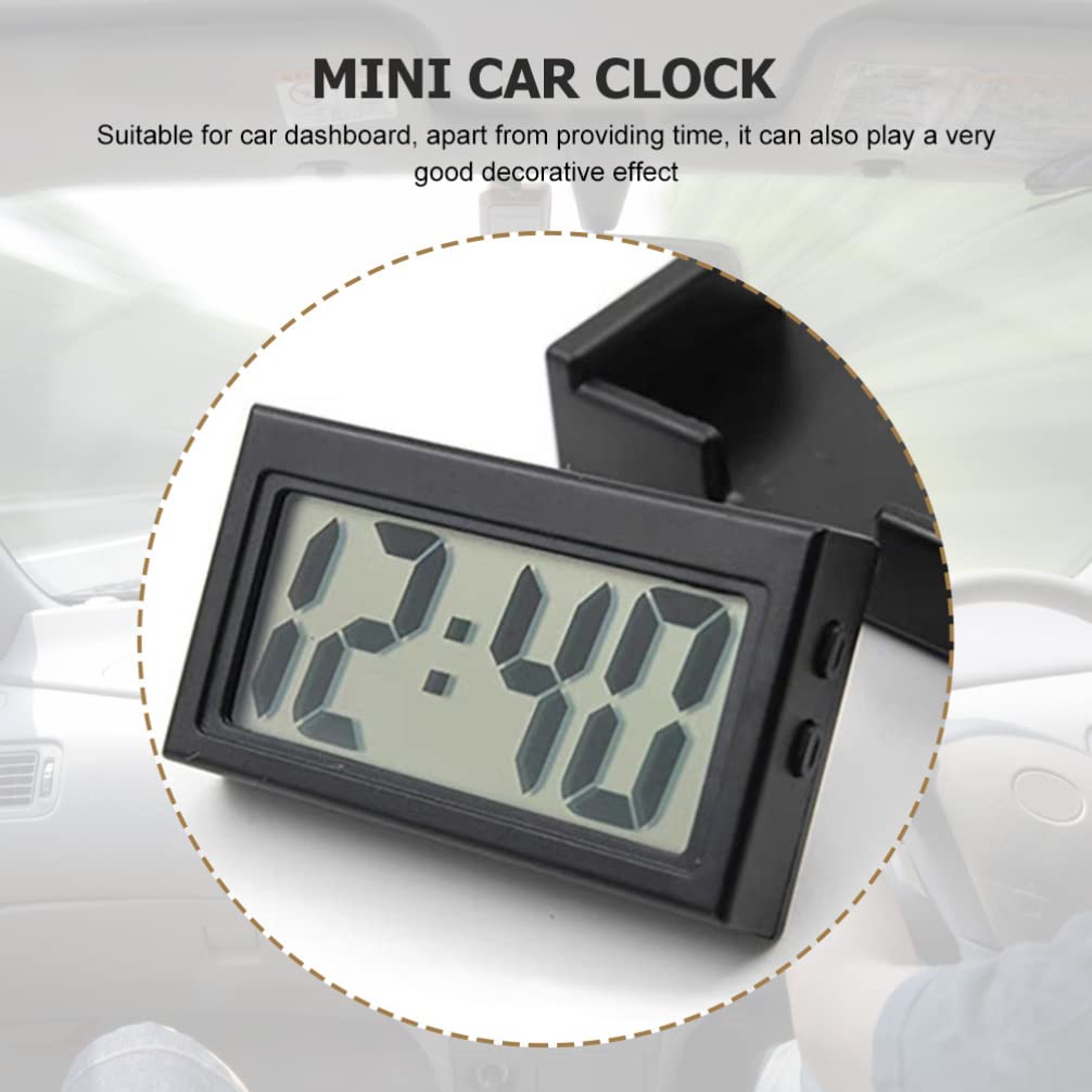 Hemobllo 3-Pack Digital Dashboard Clock - Mini Silent Car Timer with LED Display for Vehicles, Desks & Home Use | Compact Plastic Electronic Timer for Cars, Office & Kitchen Countdown