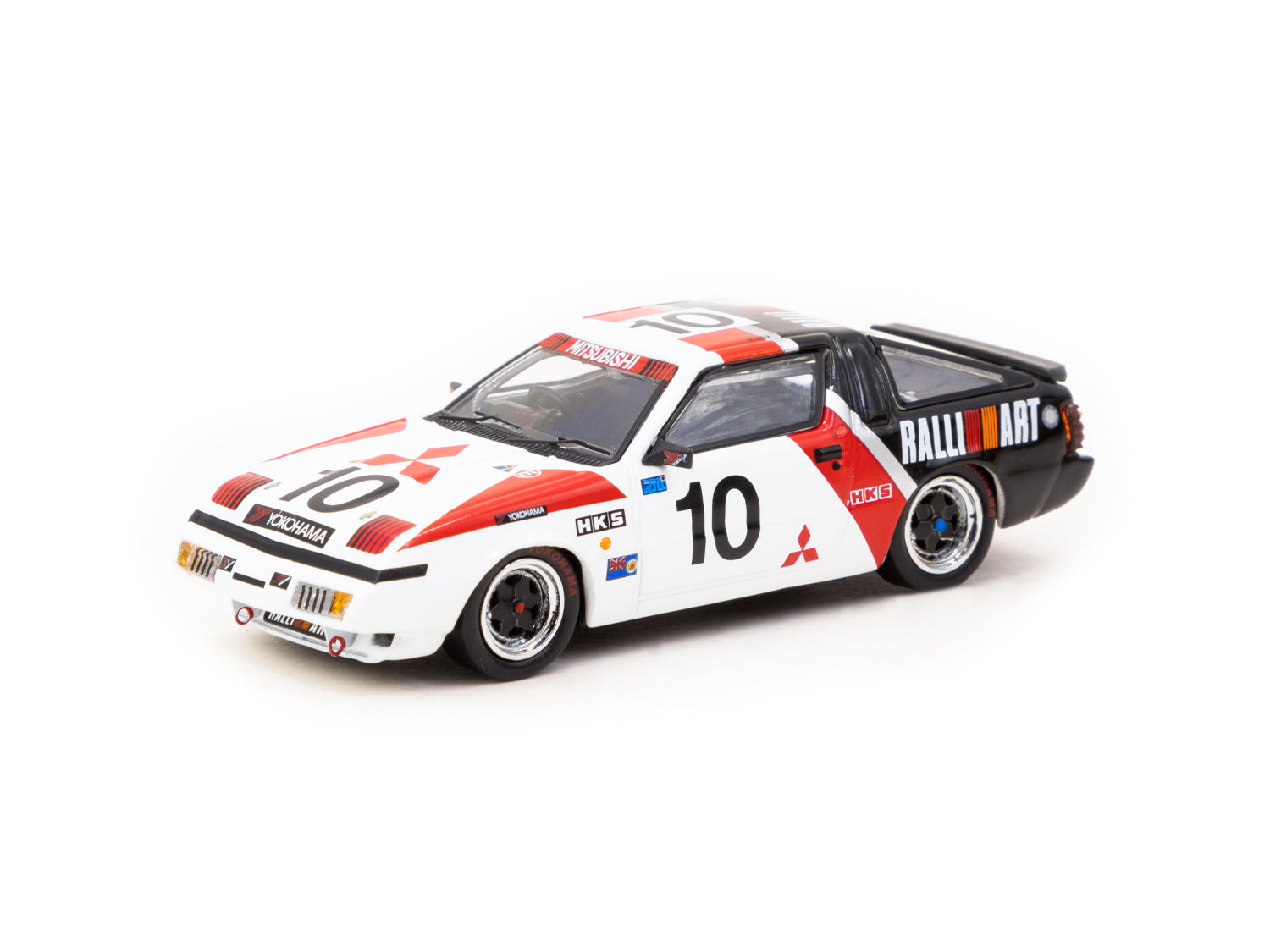Tarmac Works 1/64 Scale Mitsubishi Starion Diecast Model Car - 1985 Macau Guia Race #10 - Collectible Hobby64 Miniature for Display & Racing Enthusiasts - Perfect for Diecast Collections, Shelf Displays & Model Racing Scenes