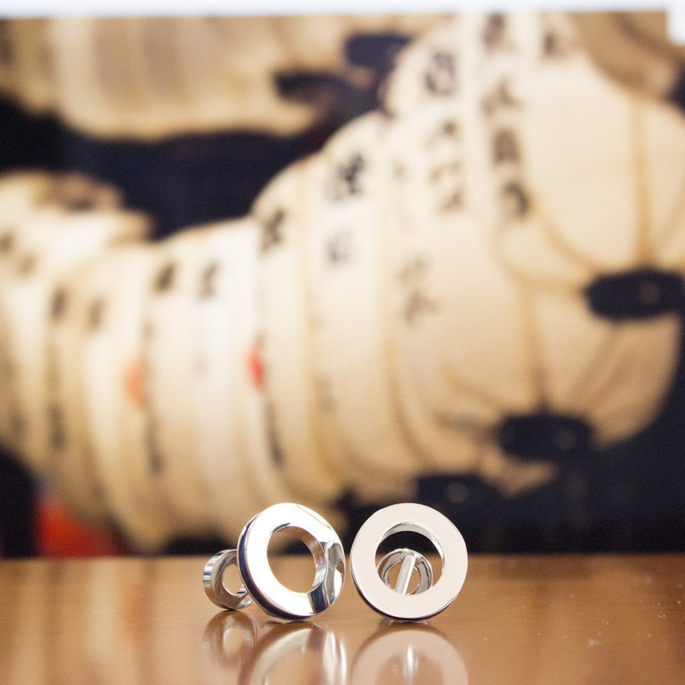 KingCuffs Round Ring Cufflinks for Men - Classic Stainless Steel Dress Shirt Accessories - Perfect for Weddings, Business Meetings & Formal Events