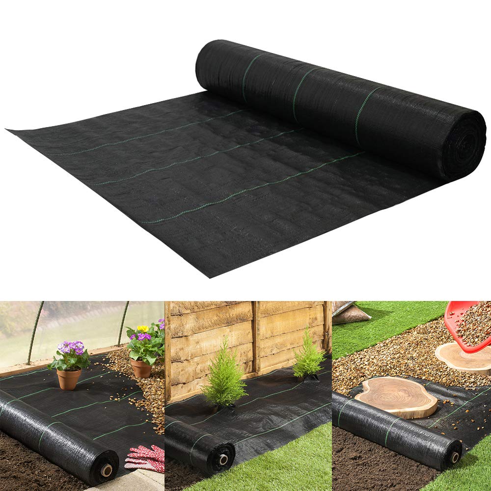 Boshen 6ft x 200ft Heavy Duty Weed Barrier Landscape Fabric - Premium Garden Weed Control Cloth for Greenhouse, Yard, Flower Beds & Outdoor Gardening | Durable Ground Cover for Weed Prevention & Moisture Retention