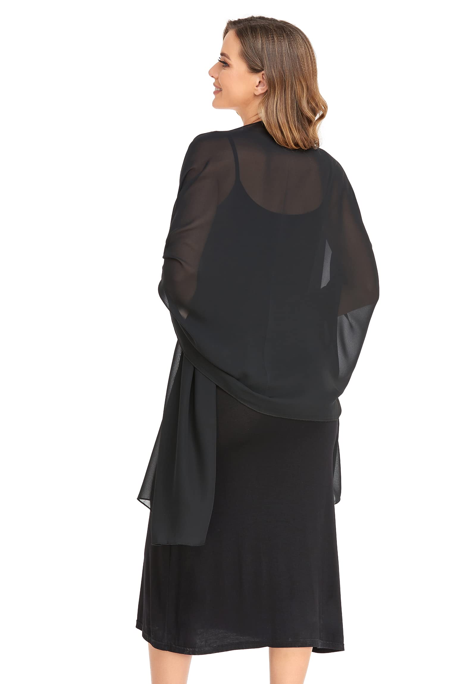 Elegant Chiffon Shawls for Women - Soft Silky Bridal Wraps & Evening Dress Scarves | Perfect for Weddings, Parties & Formal Occasions