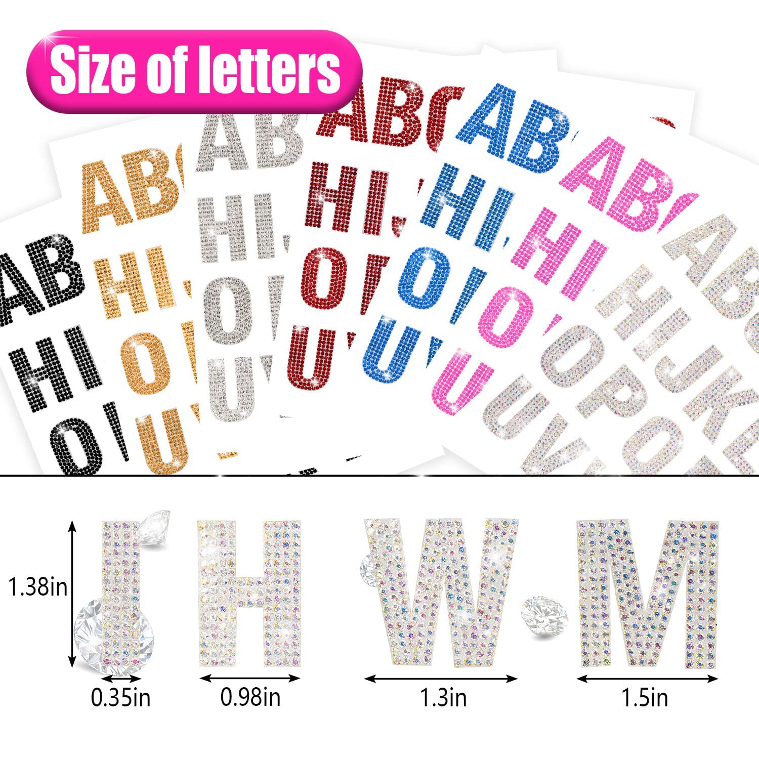Glitter Rhinestone Alphabet Letter Stickers - 78 Pcs Self-Adhesive ABC Letters for DIY Scrapbooking, Card Making, Nail Art & Home Decor (Gold & Silver) - Perfect for Party Invitations, Gift Wrapping & Craft Projects