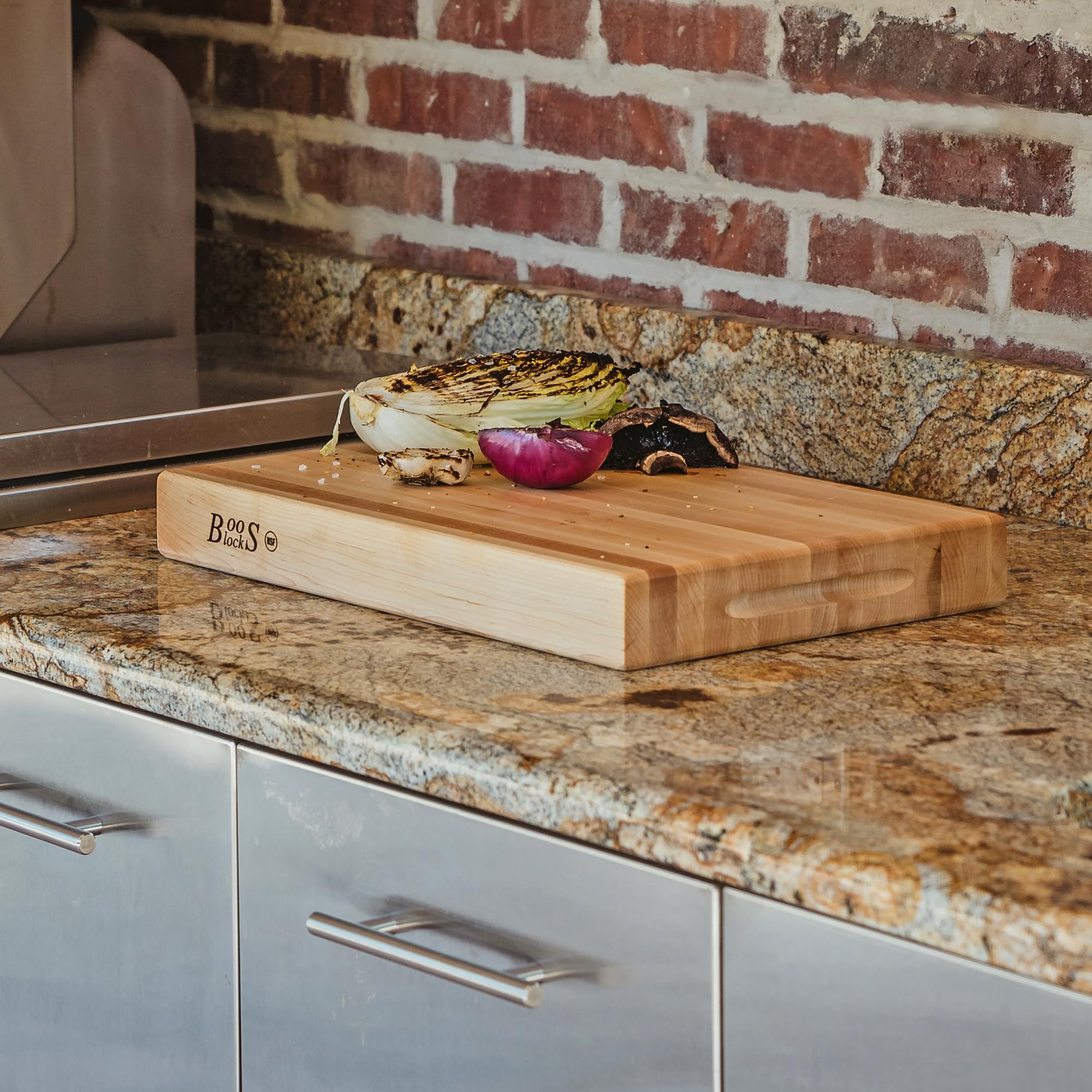 John Boos RA-Board Large Reversible Maple Wood Cutting Board 18x12x2.25 Inches - Perfect for Kitchen, Butcher Block & Food Prep - Durable for Meat, Vegetables & Bread