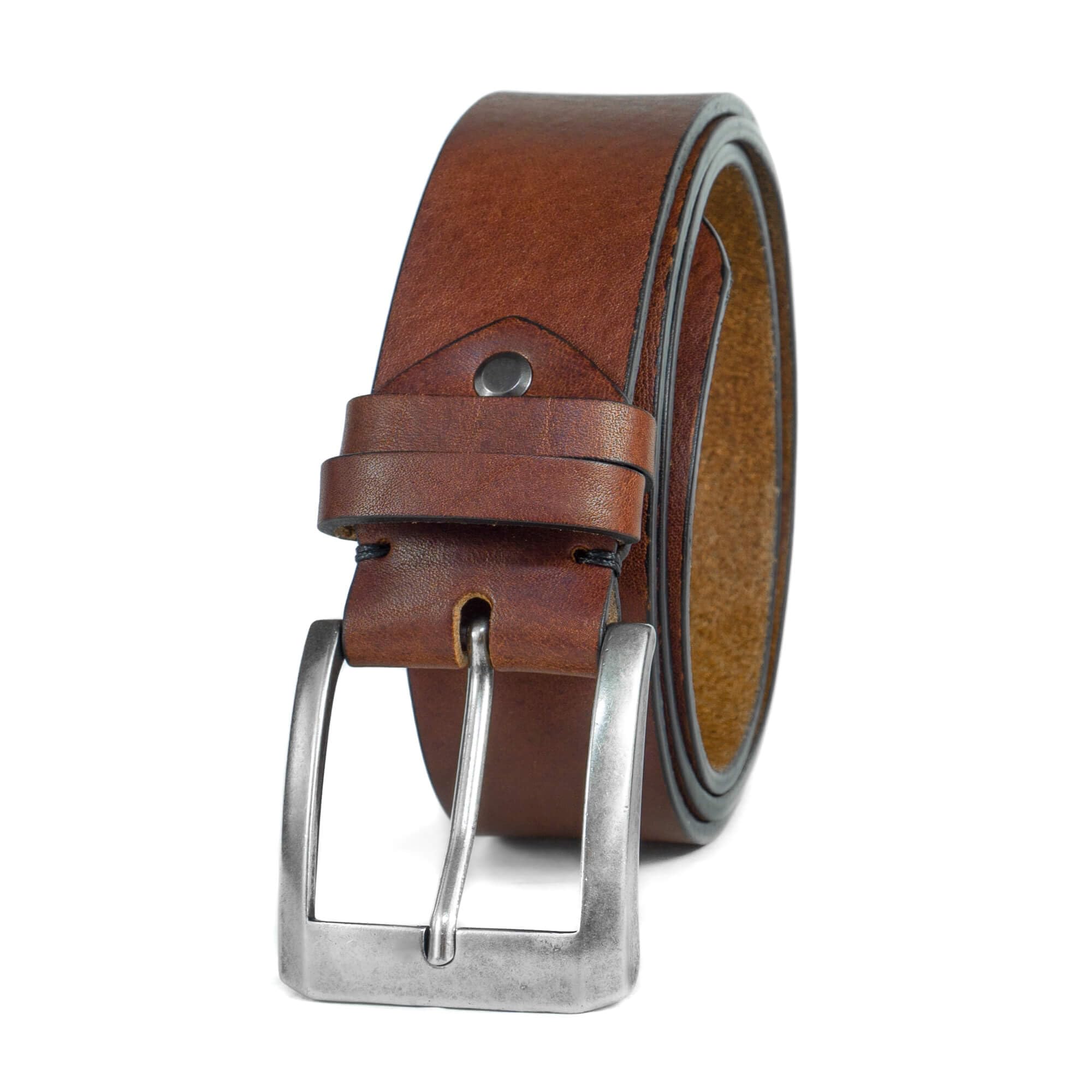 Premium Handmade Full Grain Leather Belt for Men - Adjustable Buckle, Reversible Strap for Casual & Dress Wear - Perfect for Office, Business, Wedding & Everyday Use