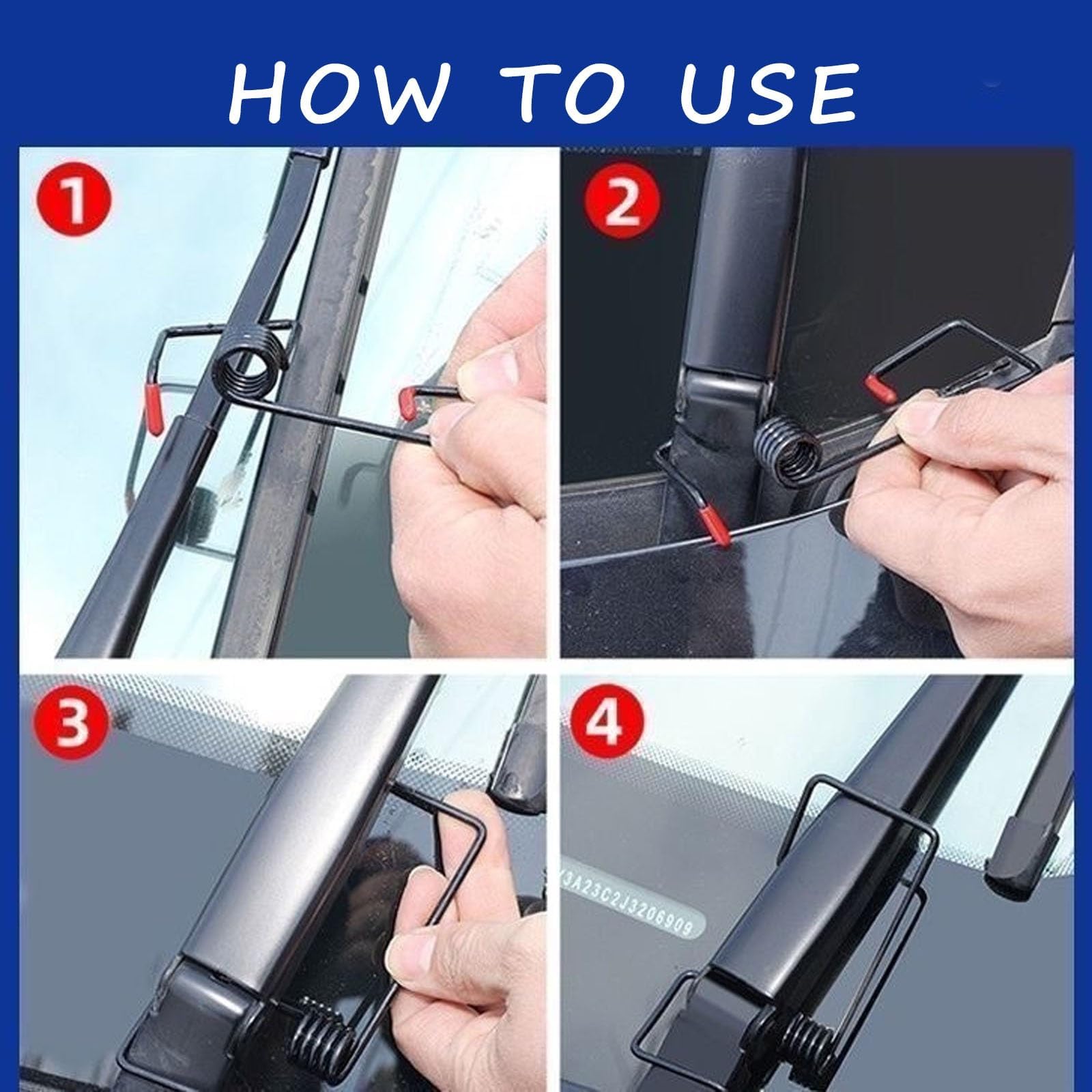 Premium Windshield Wiper Arm Pressure Spring Booster - Heavy Duty Wiper Arm Replacement for Trucks & 2025 New Cars - Enhanced Wiper Performance for Rain, Snow & Extreme Weather Driving