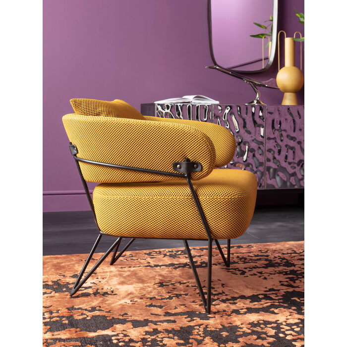 Kare Design Peppo Armchair - Modern Accent Chair for Living Room, Bedroom & Office - Stylish Comfortable Upholstered Lounge Chair with Wooden Legs