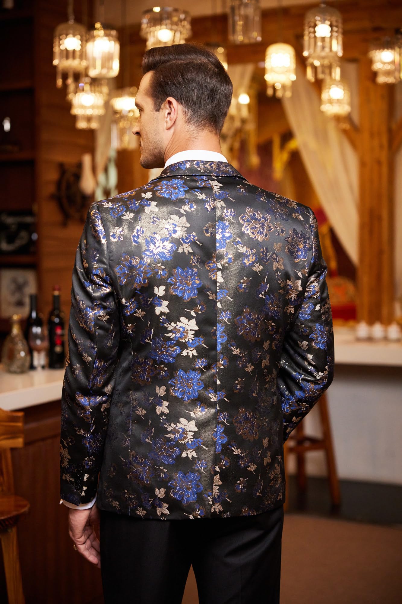 COOFANDY Men's Slim Fit Floral Tuxedo Blazer Jacket for Wedding, Prom, Dinner Party & Formal Events | Elegant Slim Fit Suit Jacket for Groomsmen, Evening Wear & Special Occasions