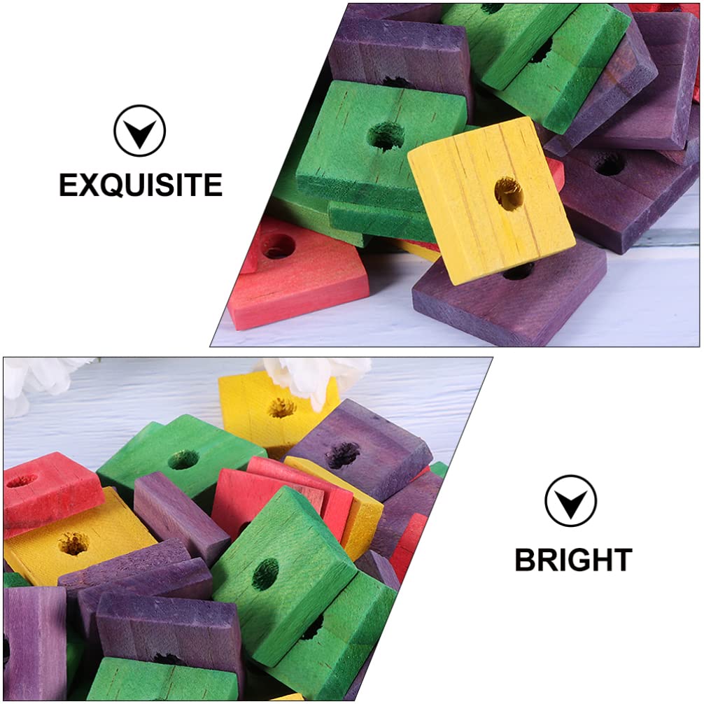 Balacoo 50pcs Natural Wooden Bird Chew Toys - Parrot Chewing Blocks, Puzzle Toys & Cage Accessories for Teething, Beak Trimming & Mental Stimulation - Perfect for Parrots, Cockatiels & Long-Tailed Birds