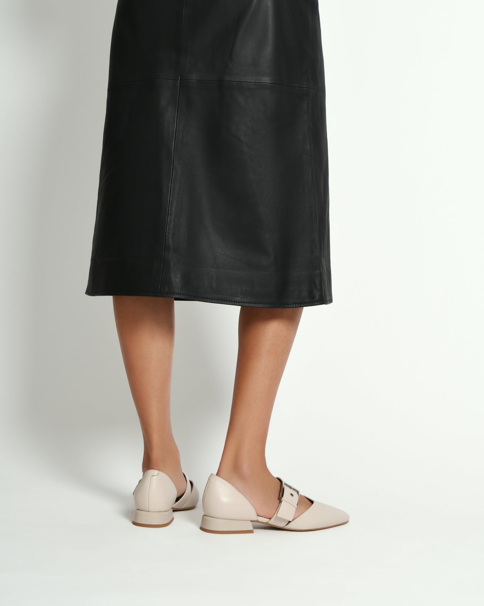 NEELA Women's Leather Dress Flats in Off White - Comfortable & Stylish Shoes for Work, Office, and Casual Wear