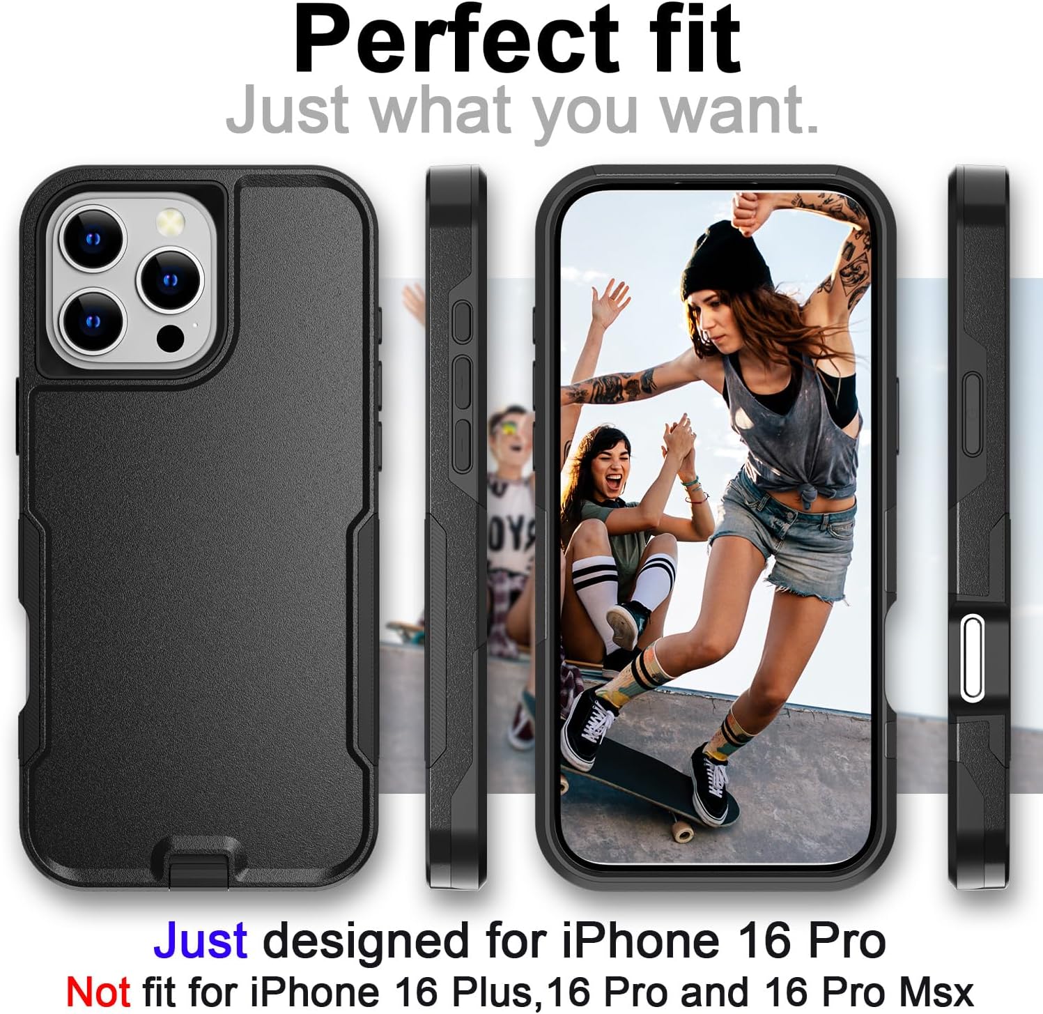 iPhone 16 Pro Case (6.3 Inch) - Magnetic Heavy Duty Drop Protection, Full Body Military Grade Shockproof Cover - Perfect for Outdoor Adventures & Daily Use