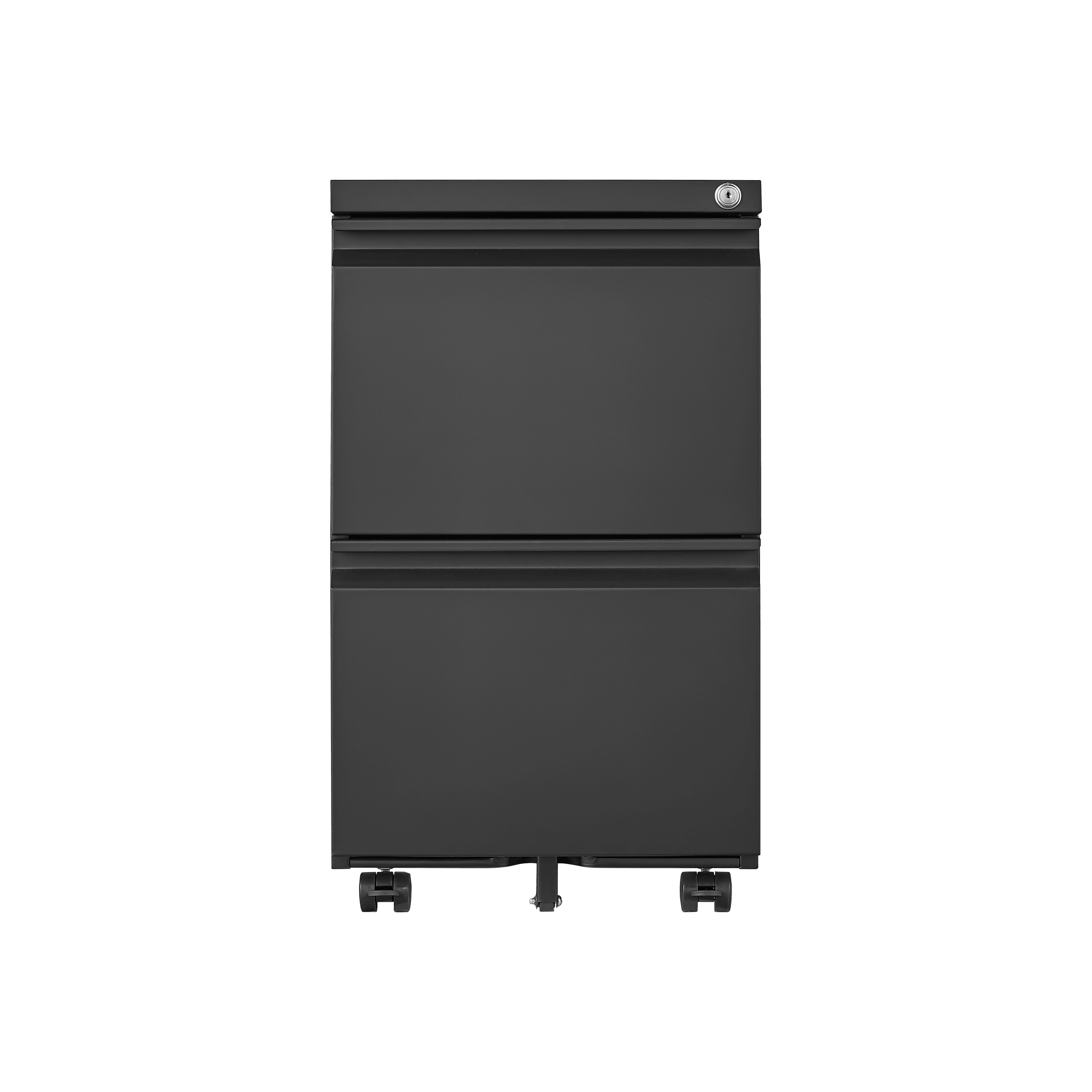 2 Drawer Locking File Cabinet - Metal Under Desk Rolling Storage for Letter, Legal & A4 Documents | Home Office Organization | Mobile Filing Cabinet with Wheels (Black, Assembly Required) | Perfect for Small Spaces & Office Document Storage
