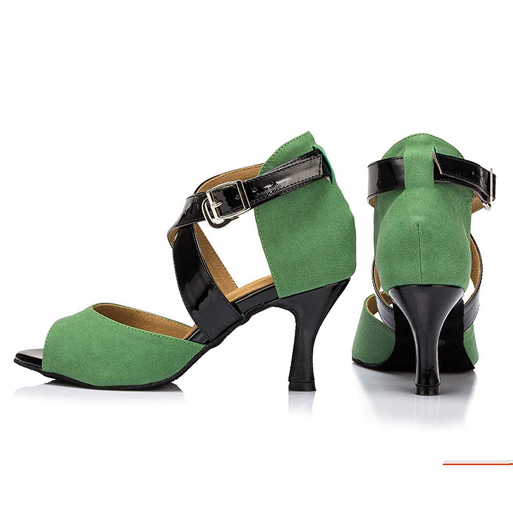 DKZSYIM Women's Suede Latin Dance Shoes - Professional Ballroom Performance Shoes for Salsa, Tango & Cha Cha - Model YCL095 - Perfect for Dance Competitions & Social Dancing Events