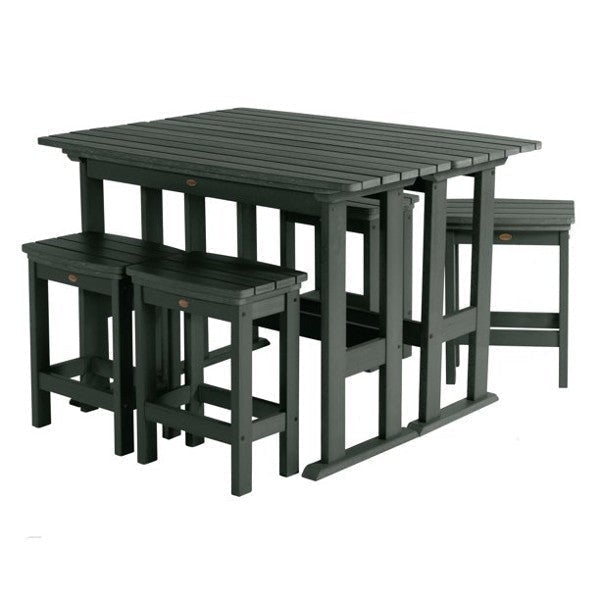 Lehigh 6-Piece Counter Height Balcony Patio Set - Outdoor Dining & Relaxing Furniture for Small Spaces