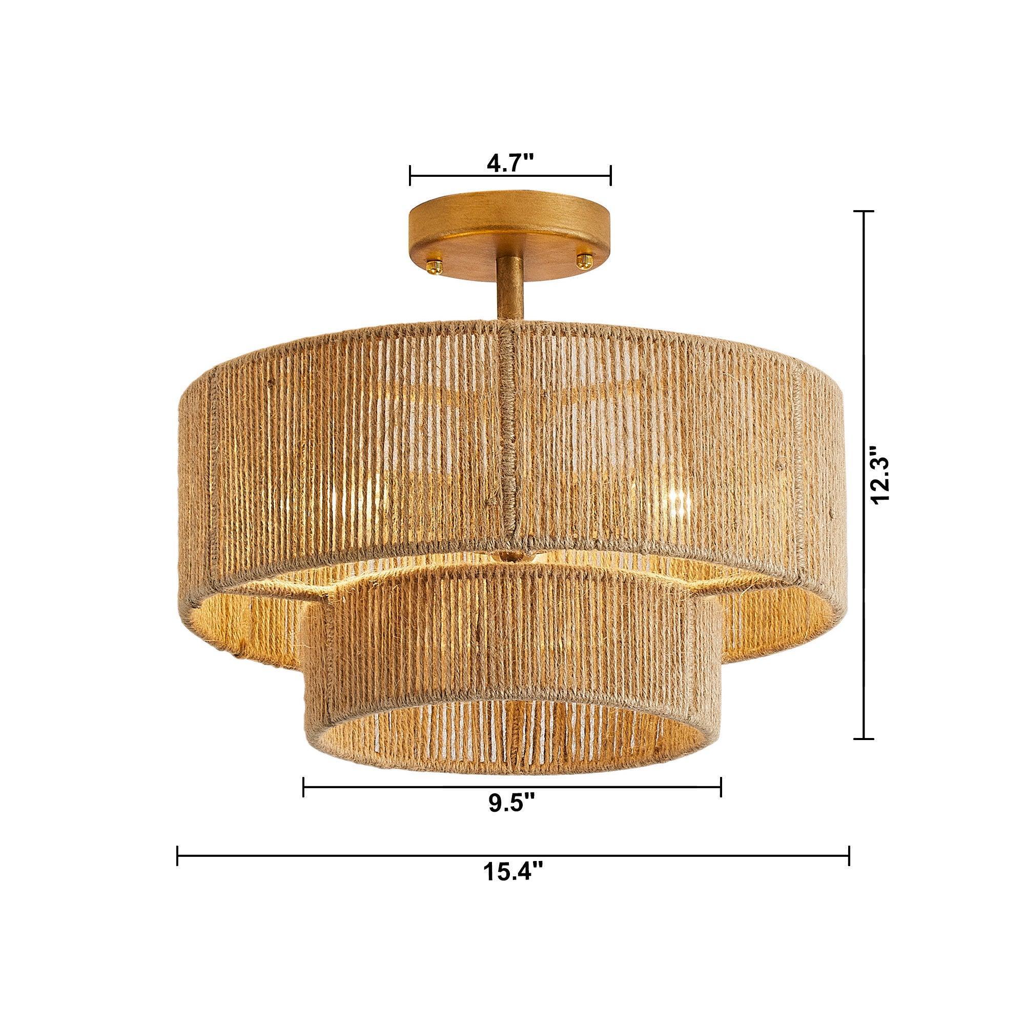 3-Light Traditional Farmhouse Wabi Sabi Flush Mount Ceiling Light - Perfect for Kitchen, Dining Room & Bedroom Lighting
