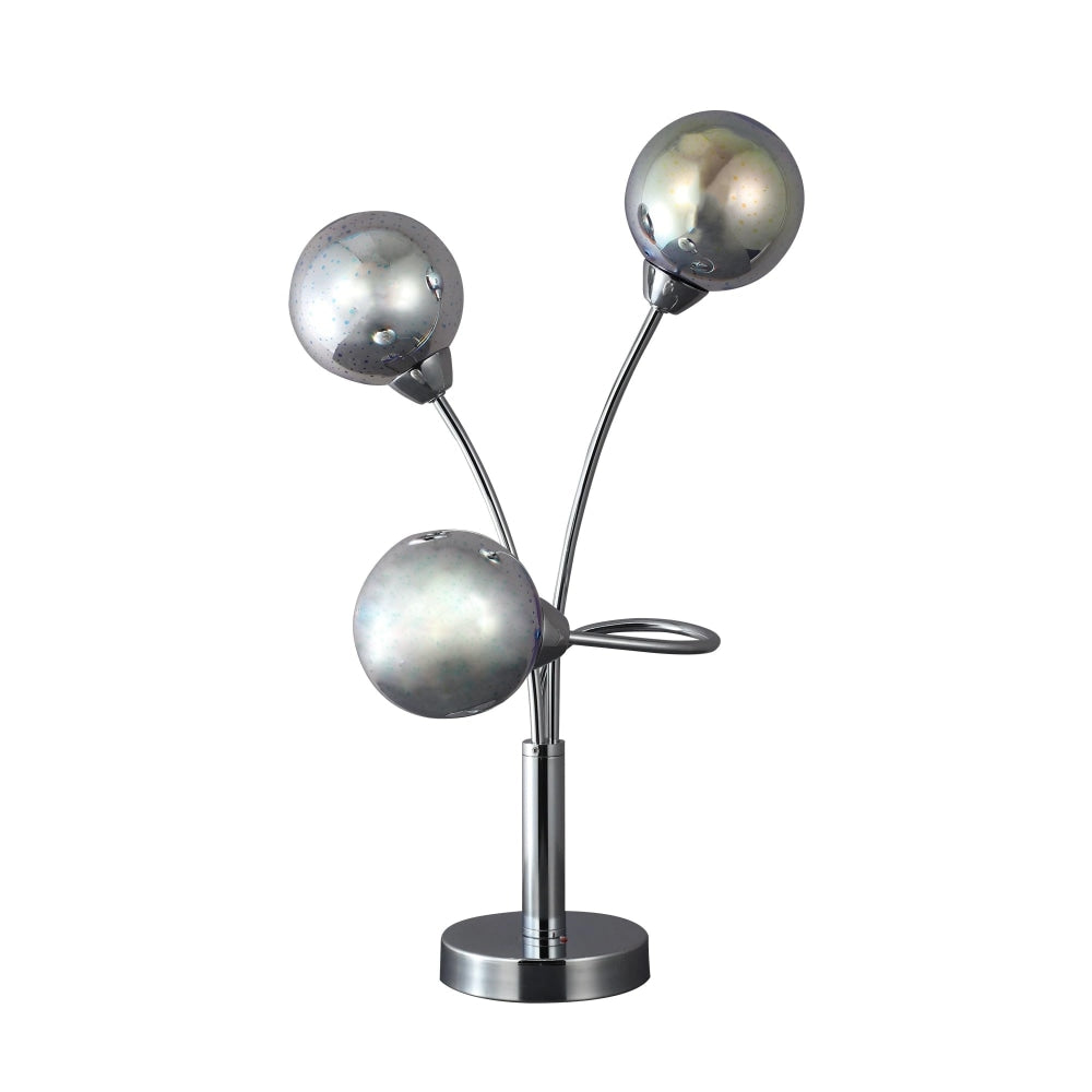 Clara 3 Sphere Lights Glass Shade Metal Table Lamp Light Chrome - Modern Decorative Lighting for Living Room, Bedroom & Office